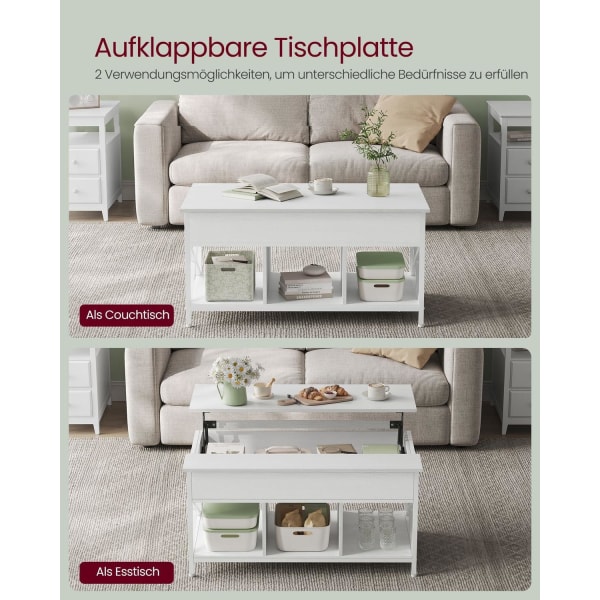 Rootz White Soffbord - Spånskiva Bord - Stålbord - Rymlig yta - Robust konstruktion - Enkel montering - 60cm x 100cm x 62cm