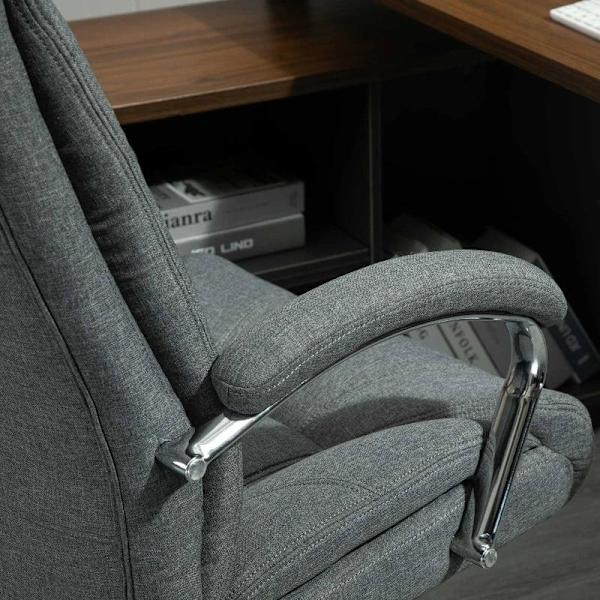 Rootz kontorsstol - Kontorsstol med vippfunktion - Ergonomisk stol - Skrivbordsstol - Vridstol med ryggstöd - Justerbar i höjdled - Grå - 65 x 78 x 11