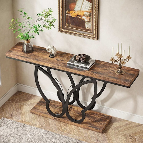 Rootz Konsolbord - Hallbord - Entrébord - Slitstark trä/metallram - 140cm x 30cm x 80cm
