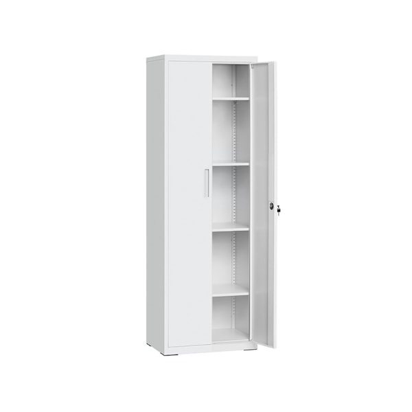 Rootz Steel Storage Cabinet - Högt skåp - Grå - Organizer Hylla - 40cm x 60cm x 180cm - Metall - 30,9kg - 25kg Kapacitet - Montering krävs