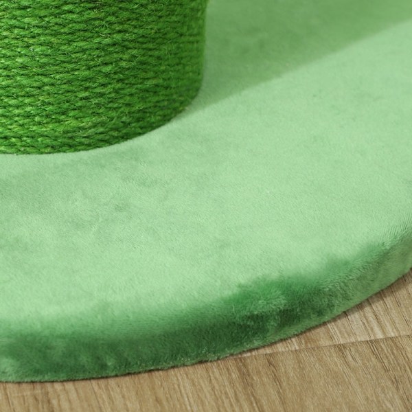 Rootz Cat Scratching Post - Kitty Scratcher - Feline Tree - Sisal Rope - Interactive Toy - 39,5cm x 63cm - Green - Chipboard & Polyester