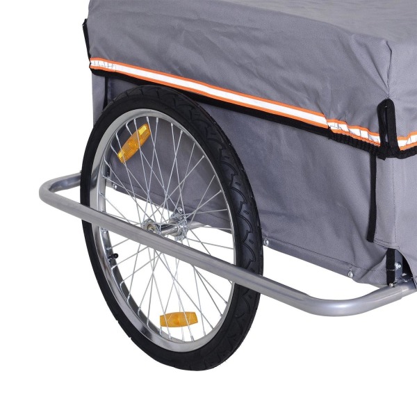 Rootz Cykellasttrailer - Grå - Stål, - 55,12 cm x 34,65 cm x 23,62 cm