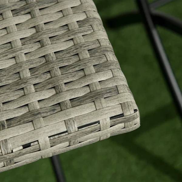Rod 3 stk. Havesiddegruppe - 2 klapstole - 1 klapbord - Rattanlook - Metalstel - Lysegrå - 60L x 60W x 72H cm