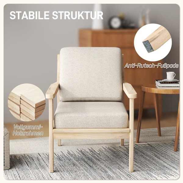Rootz klädda fåtölj - Lässtol - Makeupstol - Komfort och stabilitet - 62W x 82d x 82h cm