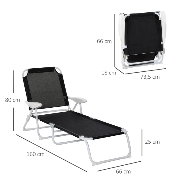 Rootz kokoontaitettava rantatuoli - musta - metalli, verkko - 62,99 cm x 25,98 cm x 31,5 cm