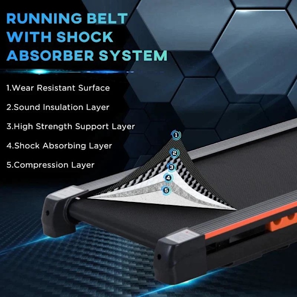 Rootz Løbebånd - Elektrisk Løbebånd - Elektrisk Løbebånd Med LCD Display - Sammenfoldelig fitnessmaskine - Stål - Sort - 105 x 56 x 108,5 cm