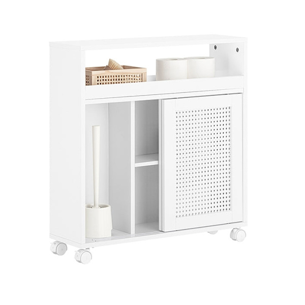 Rootz Opbevaringsskab til badeværelse - Smalt skab - Slank pladsbesparende - Justerbar hylde - 20x70x65cm - MDF - Opbevaring af toiletpapir