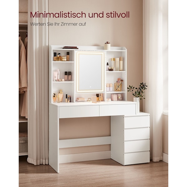 Rootz Sminkbord med LED-lampor - Sminkbord - Sminkbord - Modernt - Molnvitt - 120cm x 60cm x 75cm