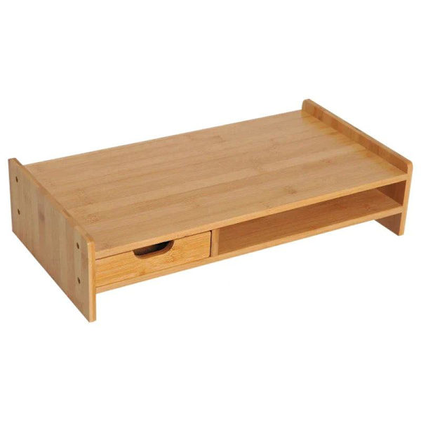 Rootz Monitorställ - Skärmställ - Skrivbordsupplägg - Lådor - Kontor - Vardagsrum - Natur - L49 x B25,5 x H11,5 cm