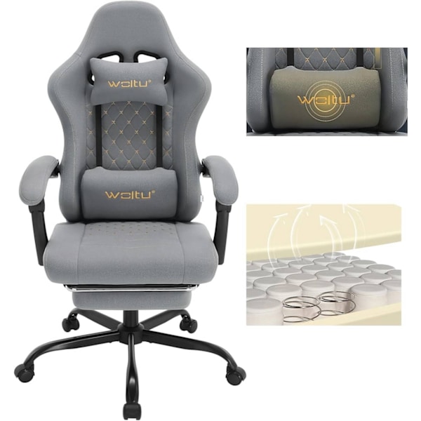 Rootz Massagespelstol - Svankstöd - Mesh som andas - Ergonomisk design - 64cm x 127cm x 54cm