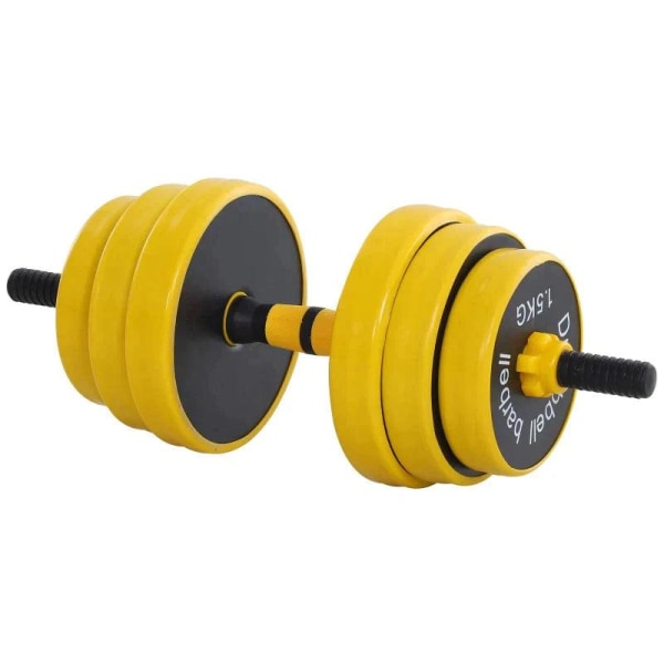 Rootz Skivstång & Hantel Set - 3-i-1 Hantel Set - Plate Bar - Clamp Rod - Hem - Gym - Gul/Svart