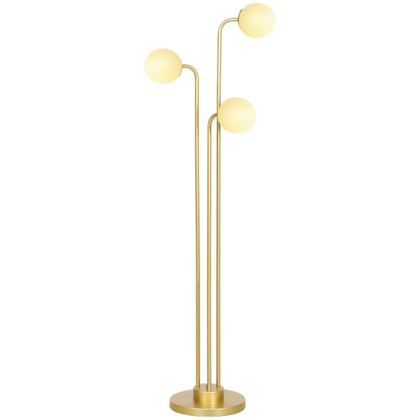 Rootz Modern 3 Shade Floor Lamp - Justerbar belysning - Guldtonlampa - Fotomkopplare - 41-55L X 28W X 165H CM