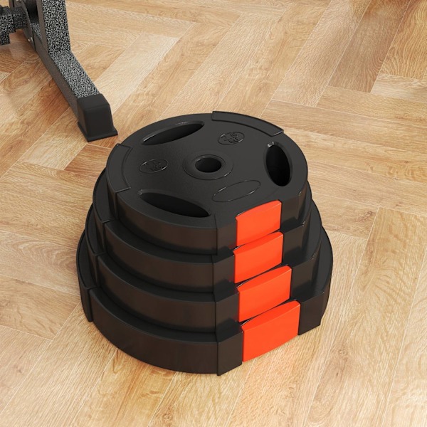Rootz 4 Pack Weight Plate Set - Gym & Home Training - Strength Building - Ergonomiska handtag - 30x5,5 cm, 27x4,5 cm, Ø2,5 cm hål - Svart