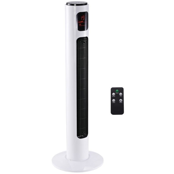 Rootz Tower Fläkt - Piedestal Fläkt - Vardagsrum - Sovrum - Kontor - ABS plast - Vit + Svart - 96 cm