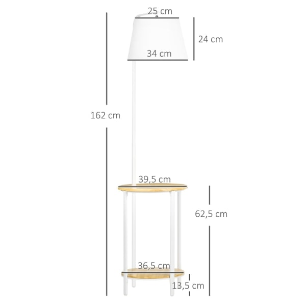 Rootz golvlampa med 2 hyllor - Bordslampor - Fotkontakt - 40 W.