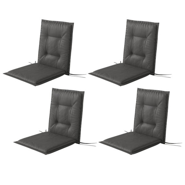 Rootz 4pc stol kudde set - sittplats omslag - utomhusdyna - UV & vattenbeständig - 108 cm x 50 cm x 5 cm - grå
