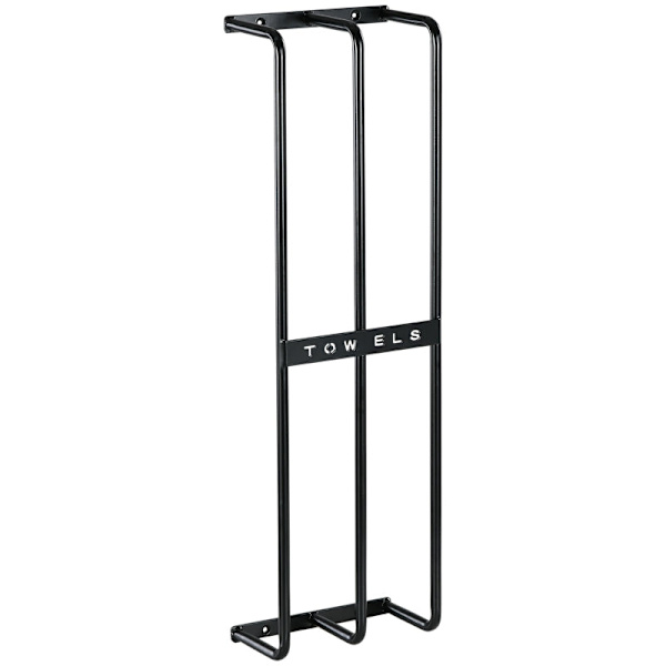 Rootz vægmonteret håndklædestang - Håndklædeholder - Håndklædeholder - Lodret design - Pladsbesparende - Holdbart metal - Sort finish - 21 cm x 12 cm