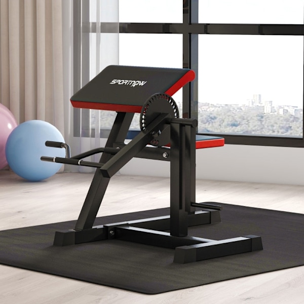 Rootz Curl Bench Machine - Bicep Curl Station - Triceps Extension - Anpassningsbar träning - 25 vinkelinställningar - Viktplattor - Kompakt design - 1