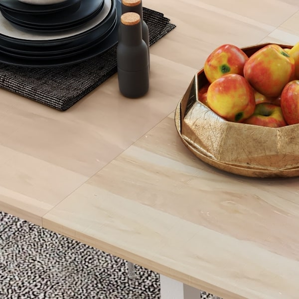 Rootz matbord för 6 personer - Utfällbart bord - Platssparande matbord - Lätt att rengöra - 160L x 70W x 76H cm - MDF och stål