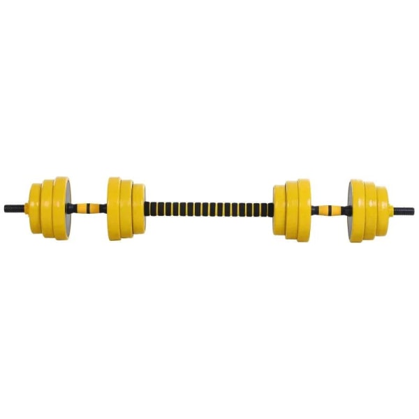 Rootz Skivstång & Hantel Set - 3-i-1 Hantel Set - Plate Bar - Clamp Rod - Hem - Gym - Gul/Svart