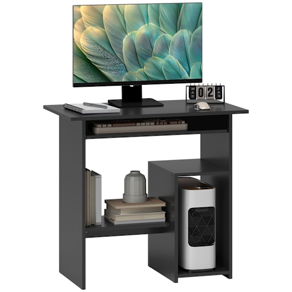 Rootz Computer Desk - Office Table - Workstation - Compact Design - 80 x 45 x 75 cm - Sort