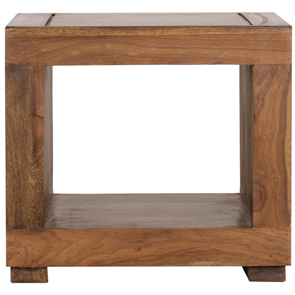 Rootz Soffbord - Soffbord i massivt trä - Sängbord - Fyrkantigt soffbord - Öppet fack - Trä - 50x50 cm