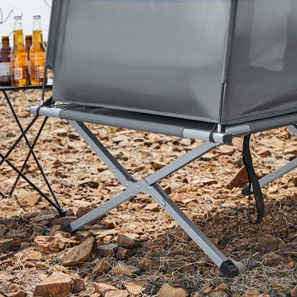Rootz Allt-i-ett campingset - Pop-up-tält - Bärbar tältsäng - Sovsystem utomhus - Slitstark Oxford-nylon - Myggskydd - Enkel transport - 193 cm x 160