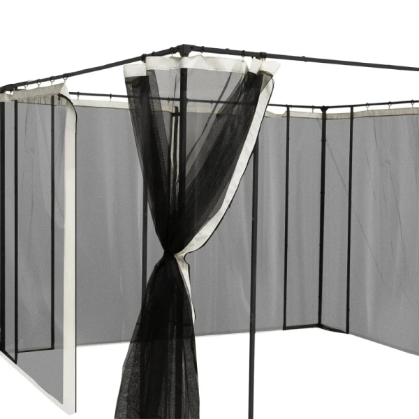 Rootz Erstatningspavillonet - Meshgardin - Havepavillonfluenet - Gardin med lynlåse - Polyester - Sort - 352cm x 207cm