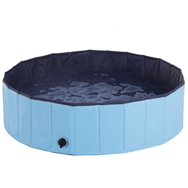 Rootz Pet Swimming Pool - Hundepool - Soppebassin - Swimming Pool - Hundebad - Sammenklappelig - PVC+ Træ - Blå