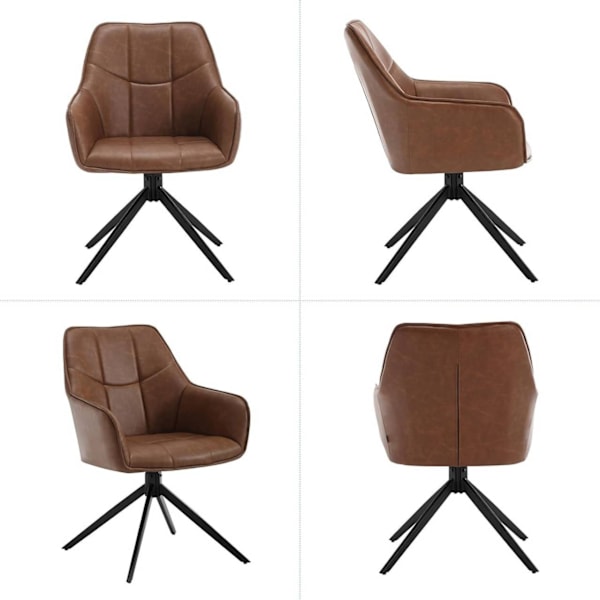Rootz matstolsset 6-pack - Vridstol - Vadderat säte - Robusta metallben - Mångsidig användning - 58cm x 86cm x 63,5cm