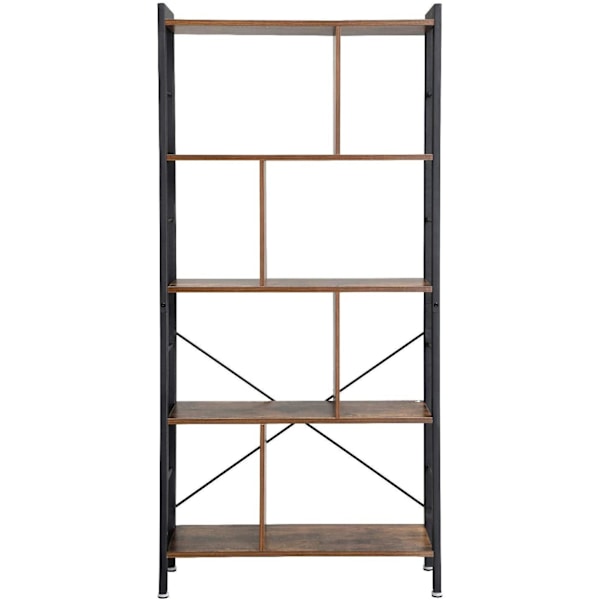 Rootz Reol - Reoler - Industriel - Træ - Jernramme - 74 x 30 x 154,5 cm (LxBxH)