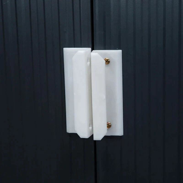 Rootz Trädgårdsbod - Redskapsskjul - Förvaringsskjul i metall med skjutdörrar - Utomhusförrådsbod med fundamentventilation - Kolgrå - 2,13 x 1,30 x 1,