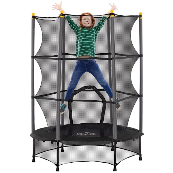 Rootz Kids Trampoline - Children Rebounder - Youth Jumper - Safety Net - Steel Frame - Ø140 cm x 190 cm - Indoor & Outdoor Fun