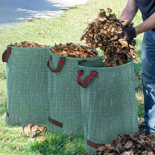 ROOTZ 3X120L Havesæk sæt - Vandtæt bladposer - UV -resistente affaldsposer - holdbar og sammenfoldelig - Ø45 x 76H cm