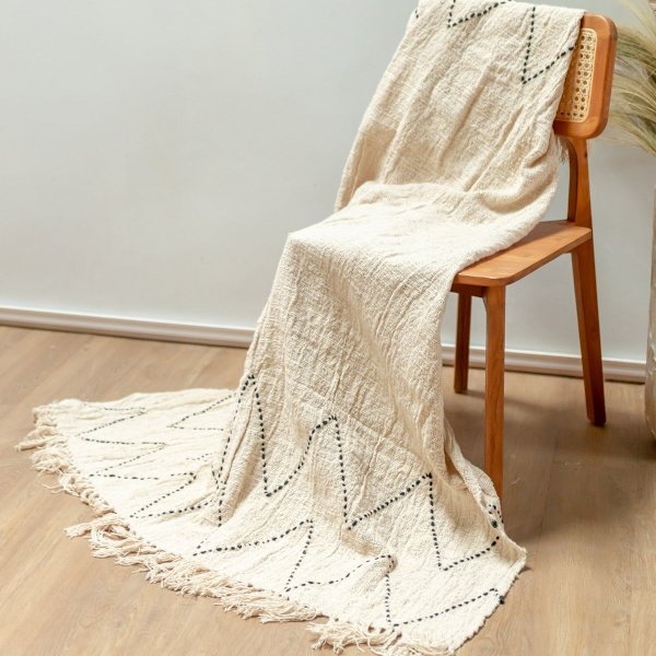 Rootz bomullsfilt | Överkast | Sängöverdrag | Sofffilt 140x200 cm LINGGAH Handvävd från Cotton