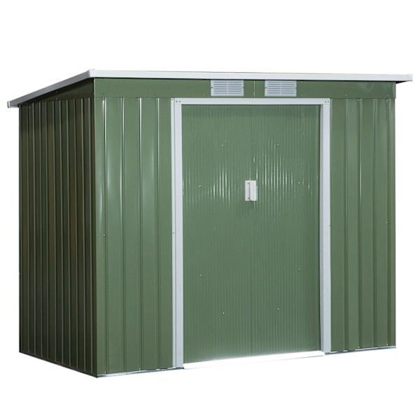 Rootz Tool Shed - Puutarhavaja - Storage Shed - Kestävä ja tuuletettu - 213 x 130 x 159cm - Vihreä