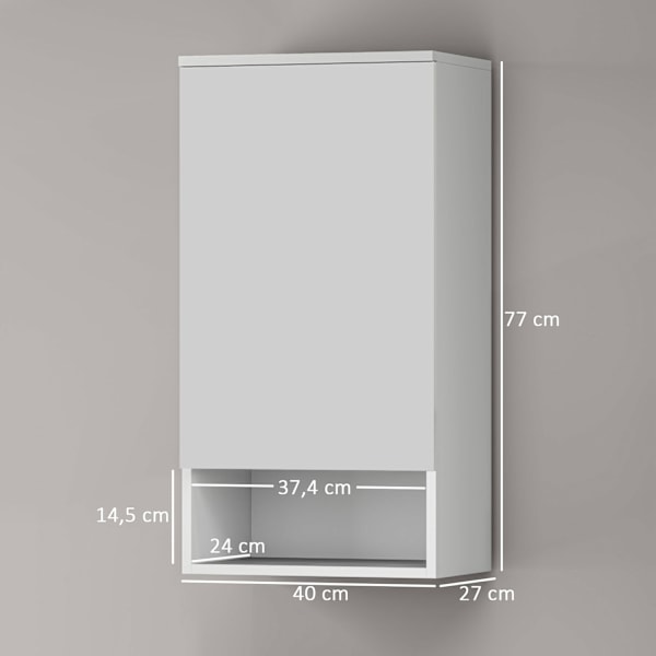 Rootz vægmonteret badeværelse skab - vægskab - justerbare hylder - maksimer opbevaring - 40 cm x 27 cm x 77 cm