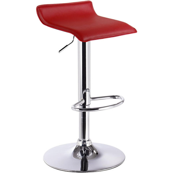 Rootz Designer barstol - Moderne barstol - Justerbar bordstol - Komfortabel, holdbar, nem at rengøre - Kunstlæder - 39 cm x 38,5 cm, Højde 63 cm-83 cm