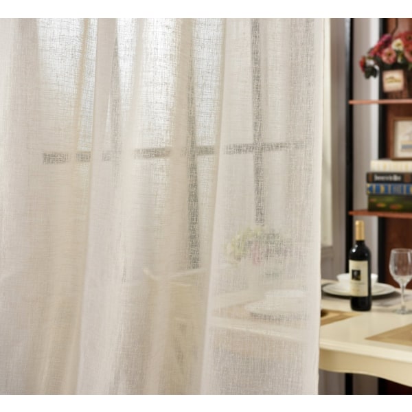 Rootz Transparent Gardiner - Draperier - Fönsterbeklädnader - Fönsterbeklädnader - Sheers - Paneler med linnelook - Rumsaccenter - Kräm - 140x225cm