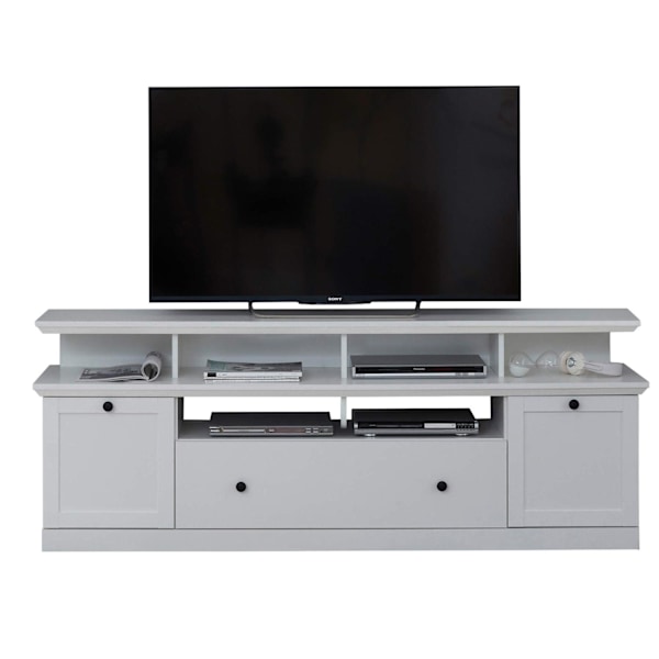 Rootz TV Cabinet Lowboard Baxter - Entertainment Stand - Media Console - Television Holder - TV Unit - Display Shelf - Storage Rack - White Decor - 17