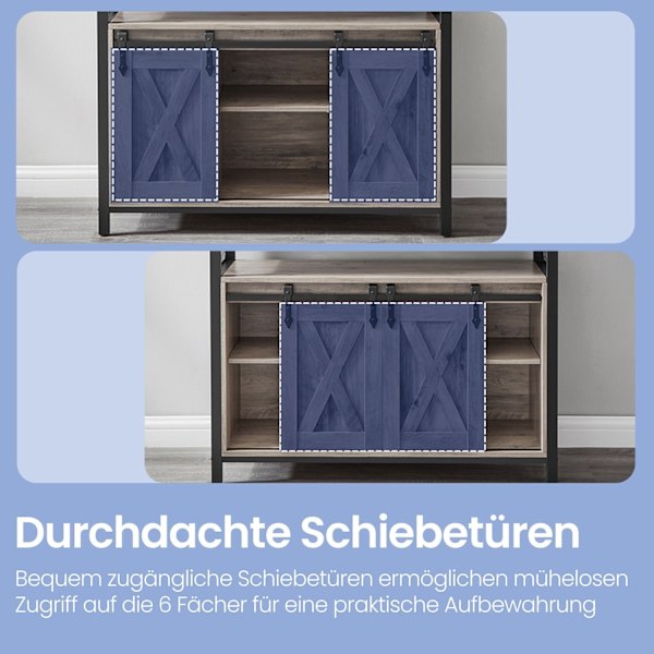 Rootz skænk køkkenskab - opbevaringsskab - pladsbesparende - 33 cm x 100 cm x 80 cm - Greige -sort finish