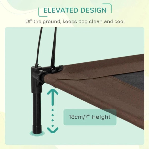 Rootz hundeseng - kæledyrsseng - hævet hundeseng - udendørs hundeseng - åndbar - taftkaffe - 92 x 76 x 90 cm