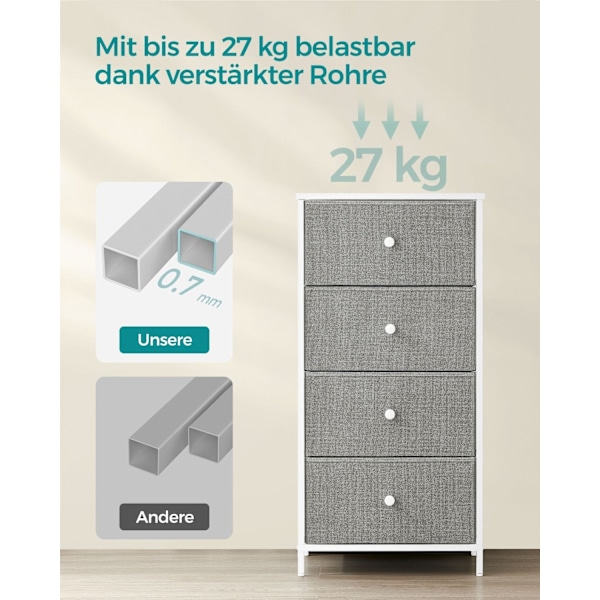 Rootz Opbevaringsskab - Organizer - Spånpladestål - Ikke-vævet stof - Letvægts - Rummelig - Robust - 30 cm x 45 cm x 91,7 cm