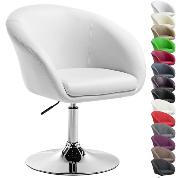Rootz Swivel Lounge Chair - Ergonomisk kontorsstol - Justerbar skrivbordsstol - Bekväm, stödjande, hållbar - konstläder - 41cm x 40cm x 74-87cm