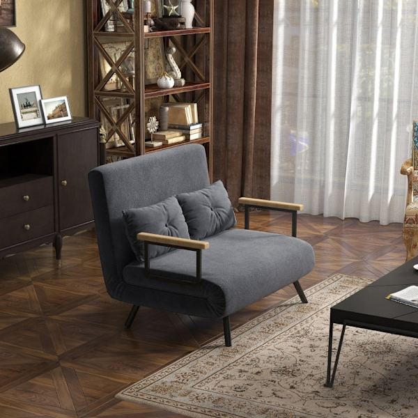 Rootz 2-sits sammetsbäddsoffa - bäddsoffa - bäddsoffa - justerbart ryggstöd - tjock stoppning - 102 cm x 73 cm x 81 cm (soffa) / 183 cm x 98,5 cm x 26