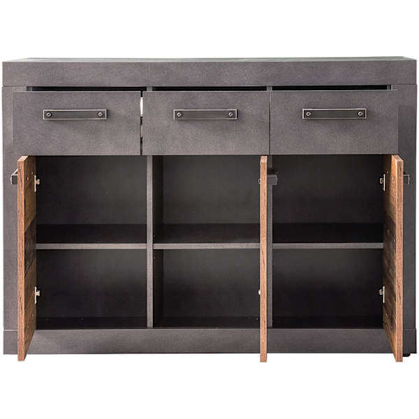 Rootz Sideboard - Förvaringsskåp - Brun och Svart - 117 x 86 x 37 cm