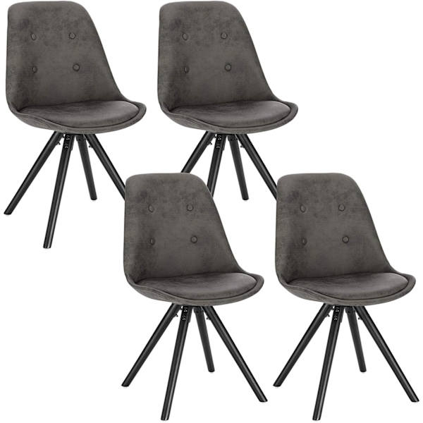 Rootz matstol med ben i massivt trä - Klädd stol - Bekväm sits - Ergonomiskt ryggstöd - Golvskydd - 39D x 43W x 83H cm