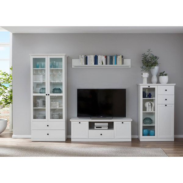 Rootz Vitrineskab - Skabe - Hvid med glas - 81 x 196 x 41 cm