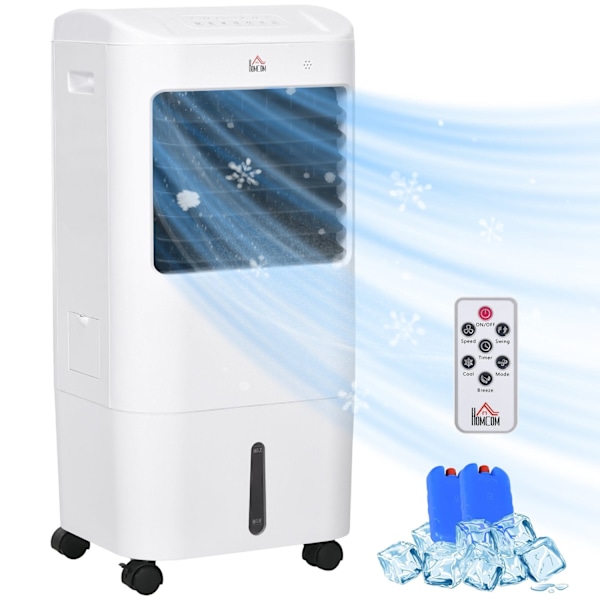 Rootz Air Cooler - Aircondition - 3 Metoder - 7,5 timers timer - Rulle plastik - 37b x 32t x 78H cm - Ideel til sommervarme