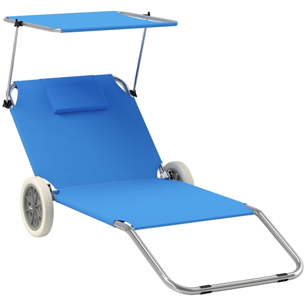 Rootz fällbar solstol - Beach Lounger - Garden Lounger - Justerbar ryggstöd - 62 cm x 148 cm x 85 cm